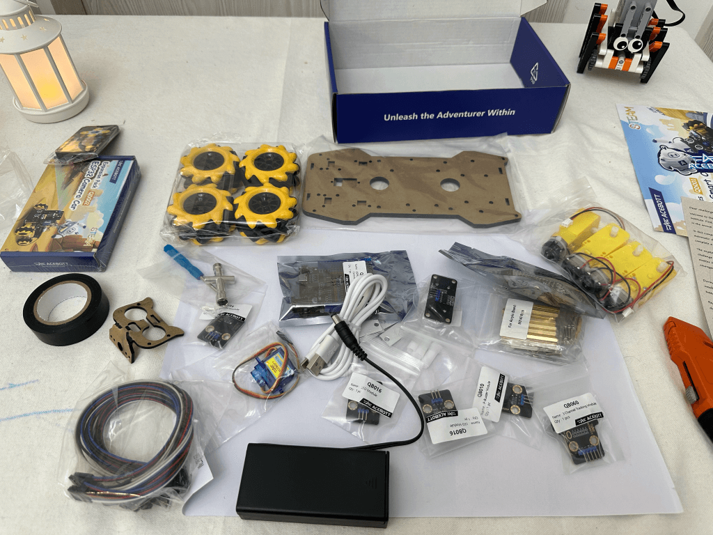 Parts laid out on the table