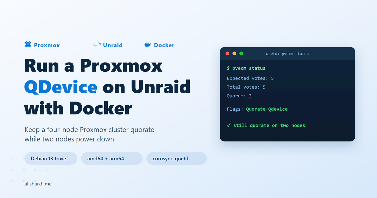 Run a Proxmox QDevice on Unraid with Docker
